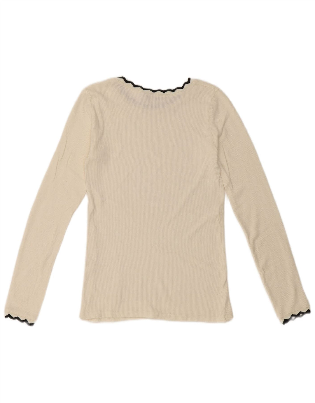 Zara Damen Crop Top Langarm UK 8 Small Weiß