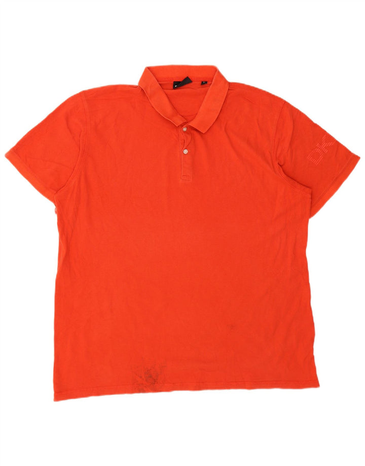 DKNY Herren-Poloshirt mit Grafik, 2XL, Orange, Baumwolle