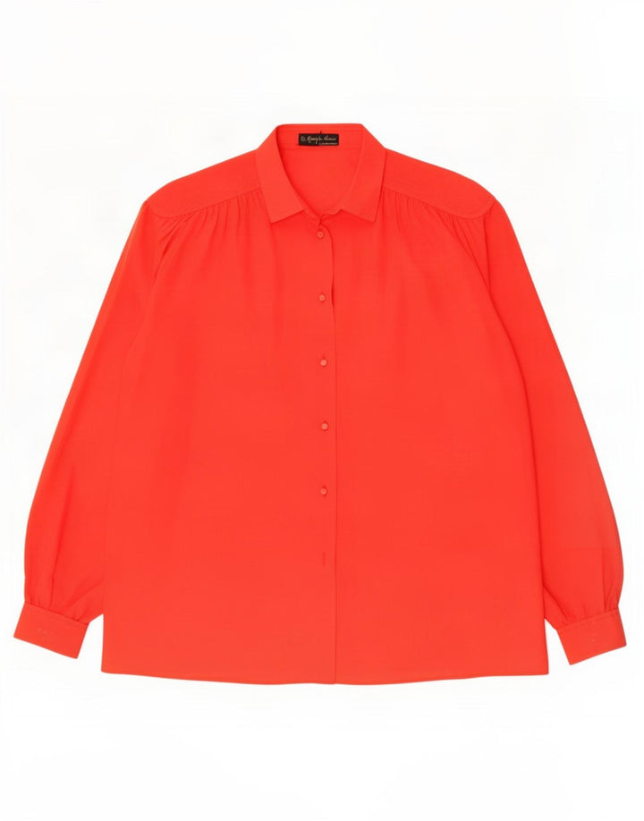 Mario Pucci Cecconi Damen-Hemdbluse mit lockerer Passform, Größe 40, klein, rotes Polyester