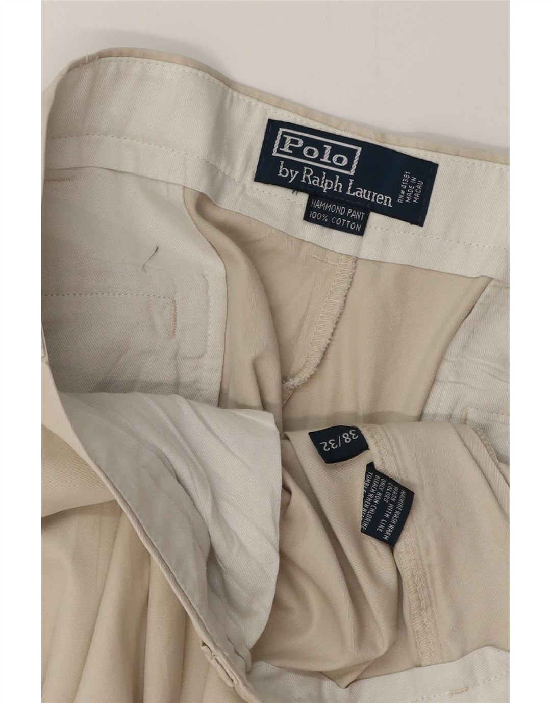 POLO RALPH LAUREN Herren-Chinohose mit Pegged, W38, L32, beige Baumwolle