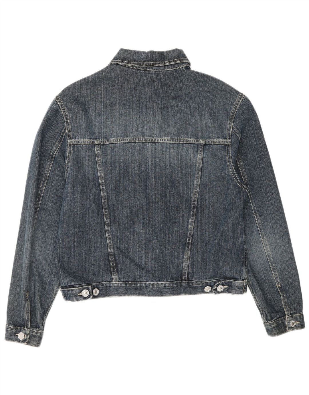 BENETTON Damen Jeansjacke UK 18 XL Blaue Baumwolle