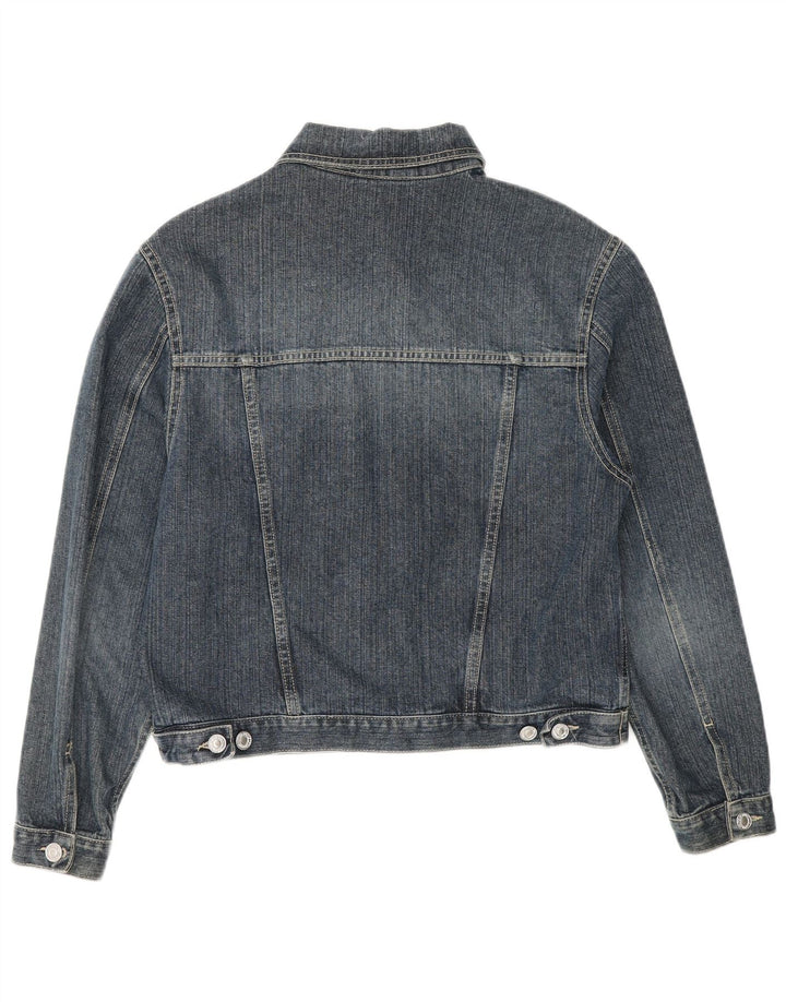 BENETTON Damen Jeansjacke UK 18 XL Blaue Baumwolle