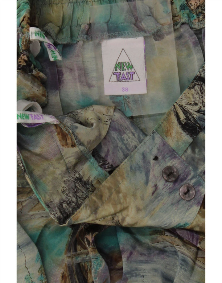 NEU FAST Faltenrock für Damen EU 38 Mittel W30 Mehrfarbiger Farbblock