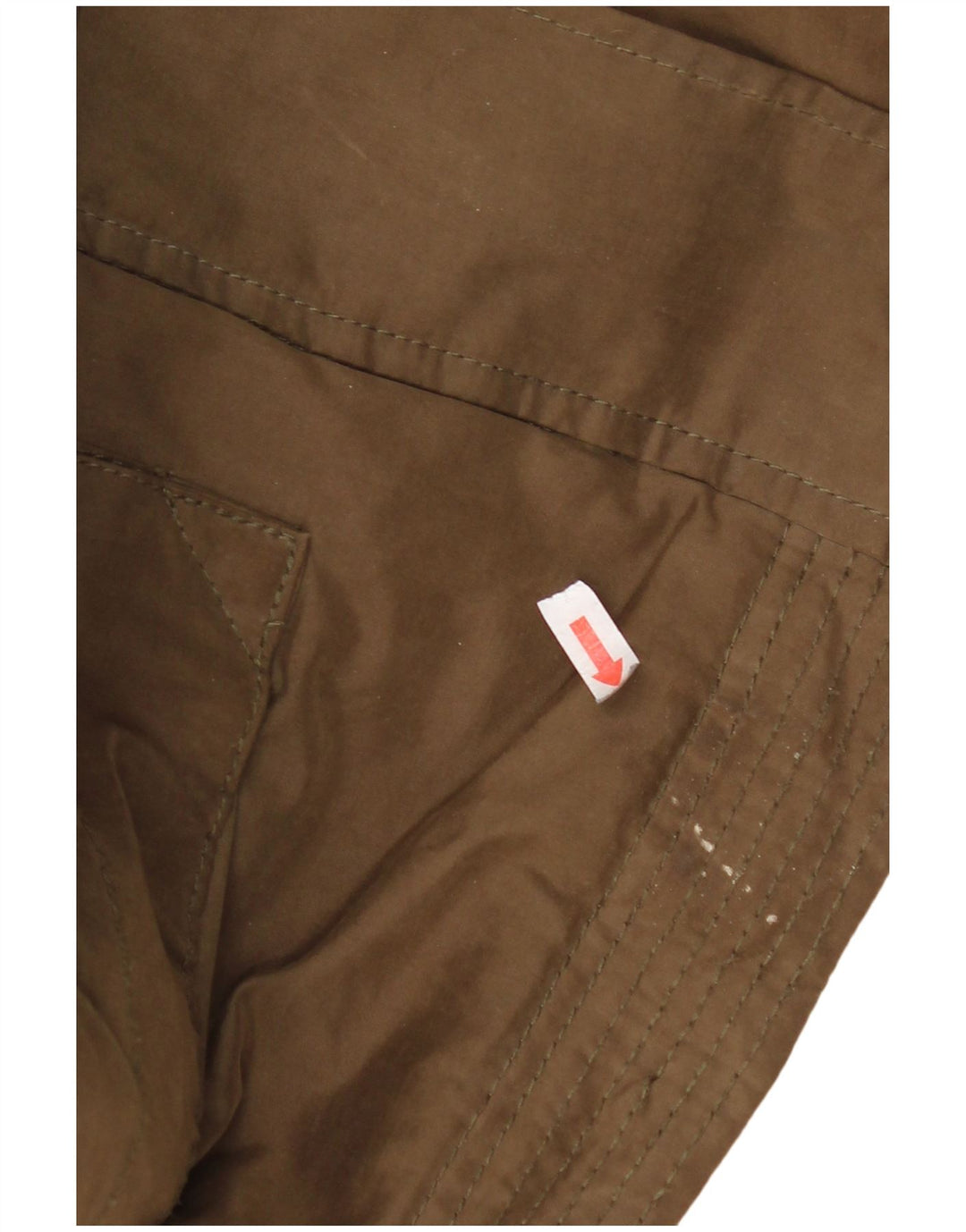 Zara Damen-Parka mit Kapuze, UK 14, mittlere Khaki-Karo-Baumwolle