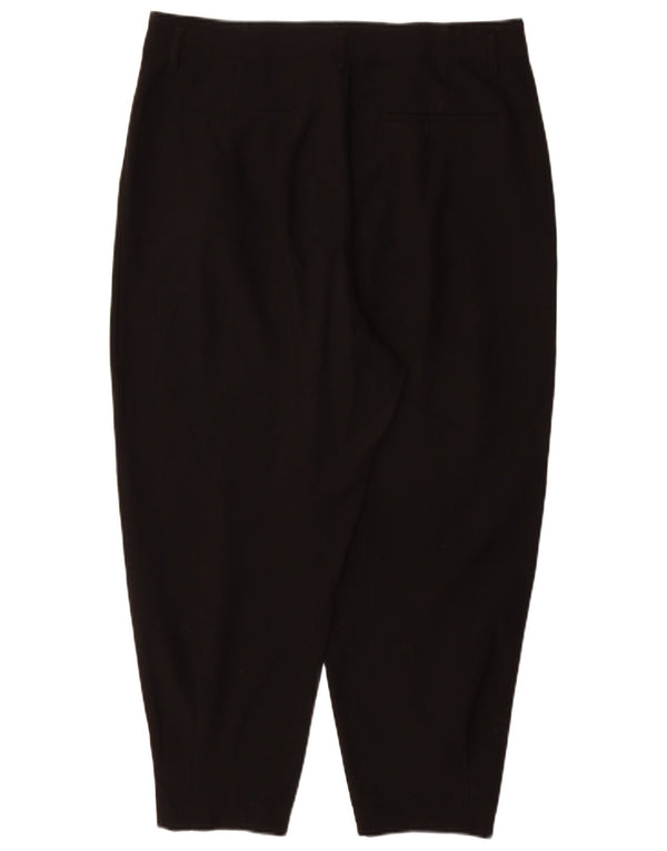 Zara Damen-Hose mit hoher Taille, schmal zulaufend, verkürzt, XL, W32, L25, Schwarz