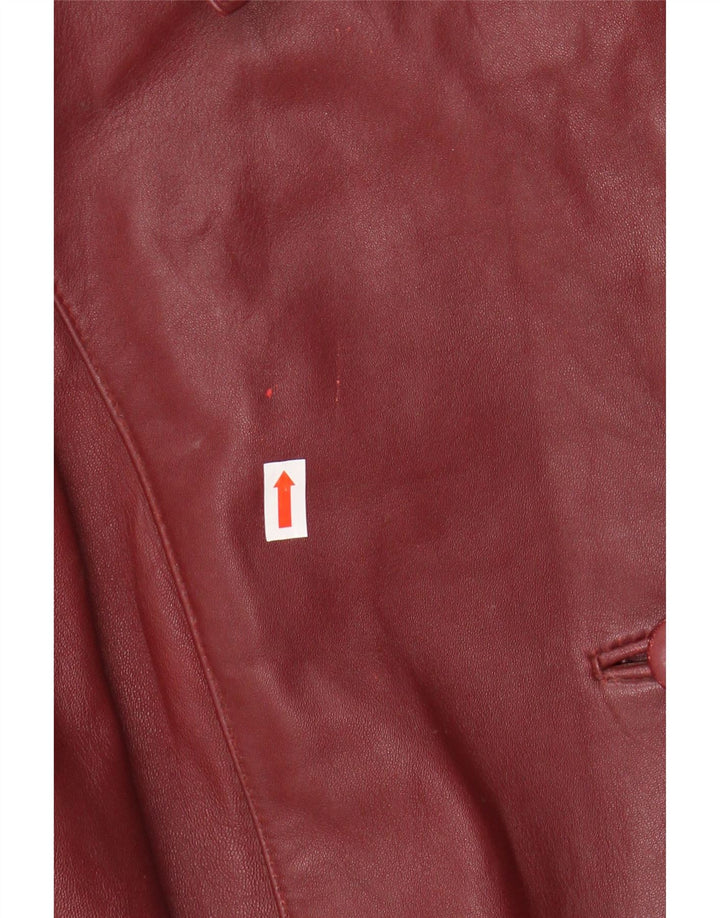 Barisal Damen Übergroßer Ledermantel EU 48 2XL Kastanienbraunes Leder