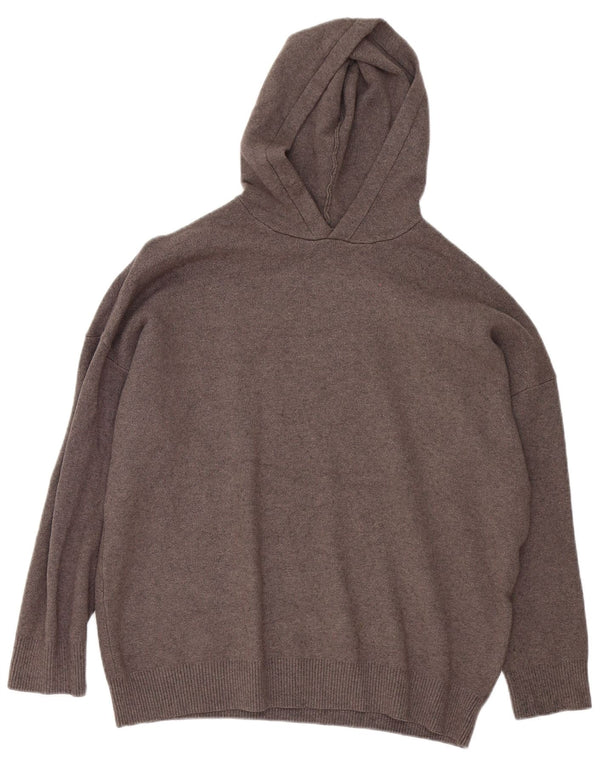 Zara Womens Loose Fit Kapuzenpullover Pullover UK 14 Mittelbraune Viskose