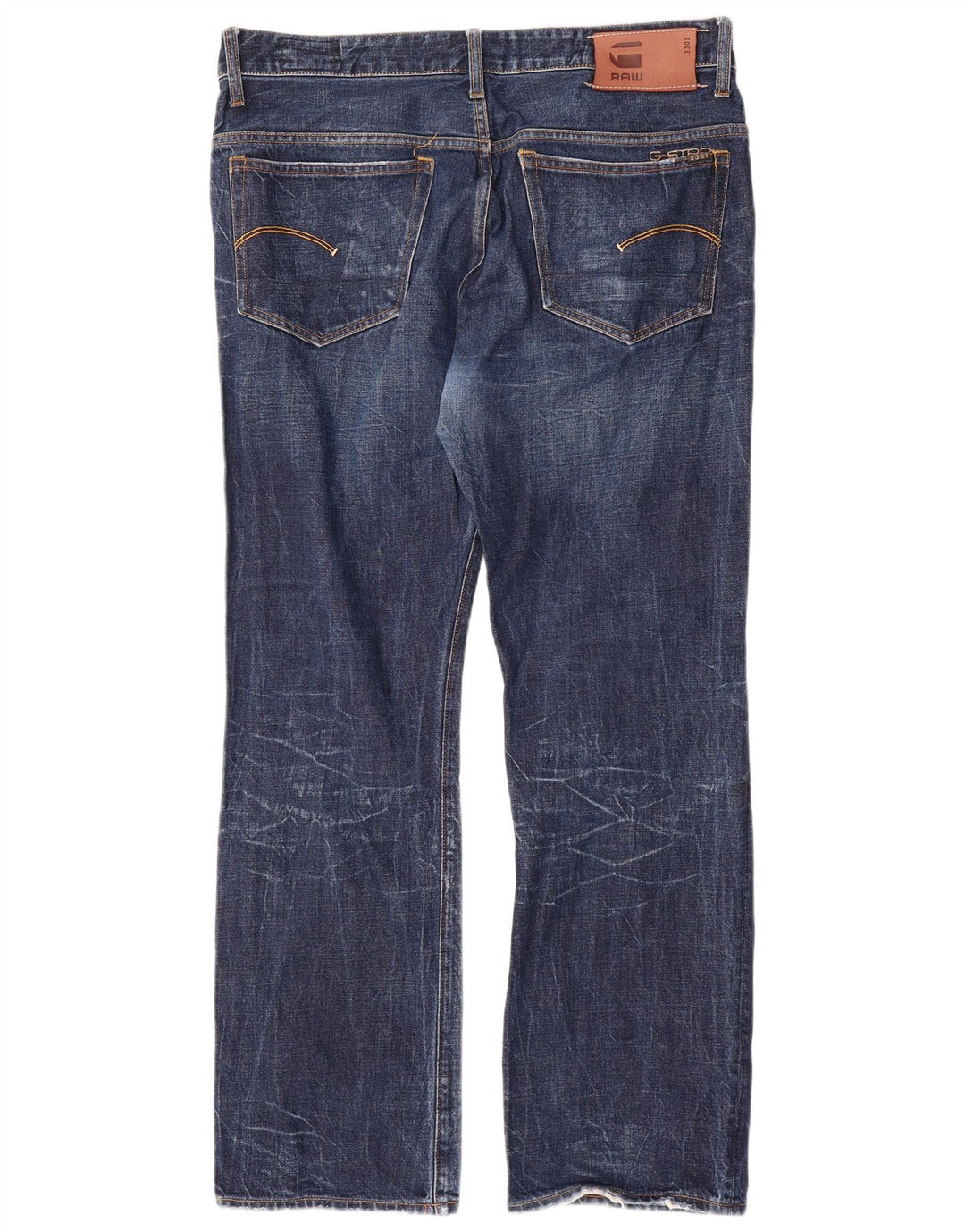 G-Star Herren 3301 Straight Jeans W36 L32 Blaue Baumwolle