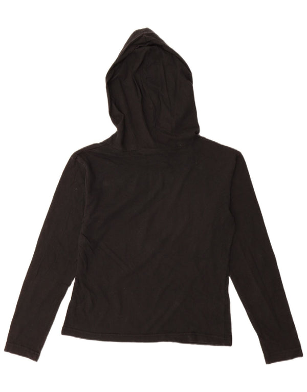 Nike Mädchen-Oberteil mit Kapuze und Grafik, langärmlig, 12–13 Jahre, mittelschwarz, Baumwolle