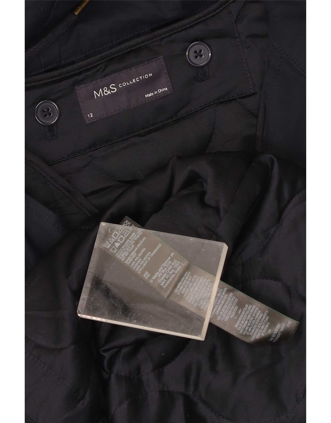 Marks & Spencer Damen-Parka mit Kapuze, UK 12, Mittelmarineblau, Polyester