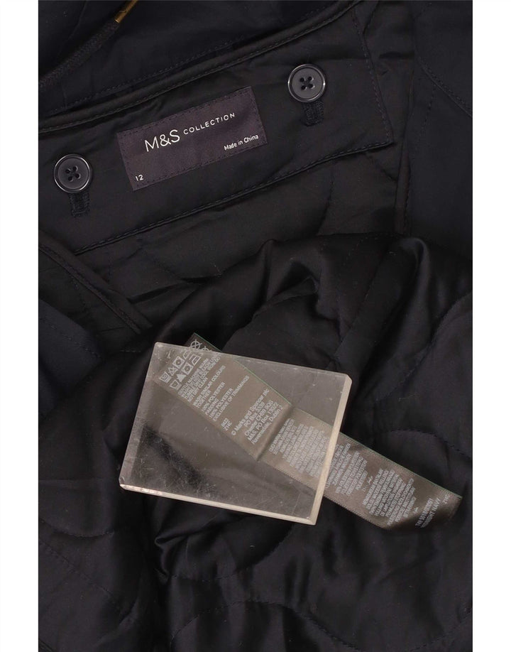 Marks & Spencer Damen-Parka mit Kapuze, UK 12, Mittelmarineblau, Polyester