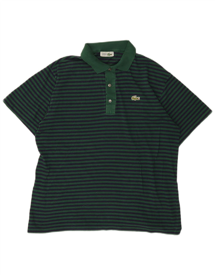 Lacoste Herren-Poloshirt, Größe 4, mittelgrün, Nadelstreifen