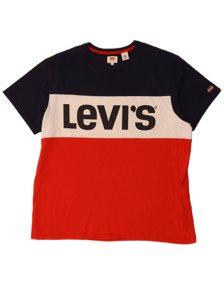 LEVI'S Herren-T-Shirt mit Grafik, XL, mehrfarbig, Colourblock-Baumwolle