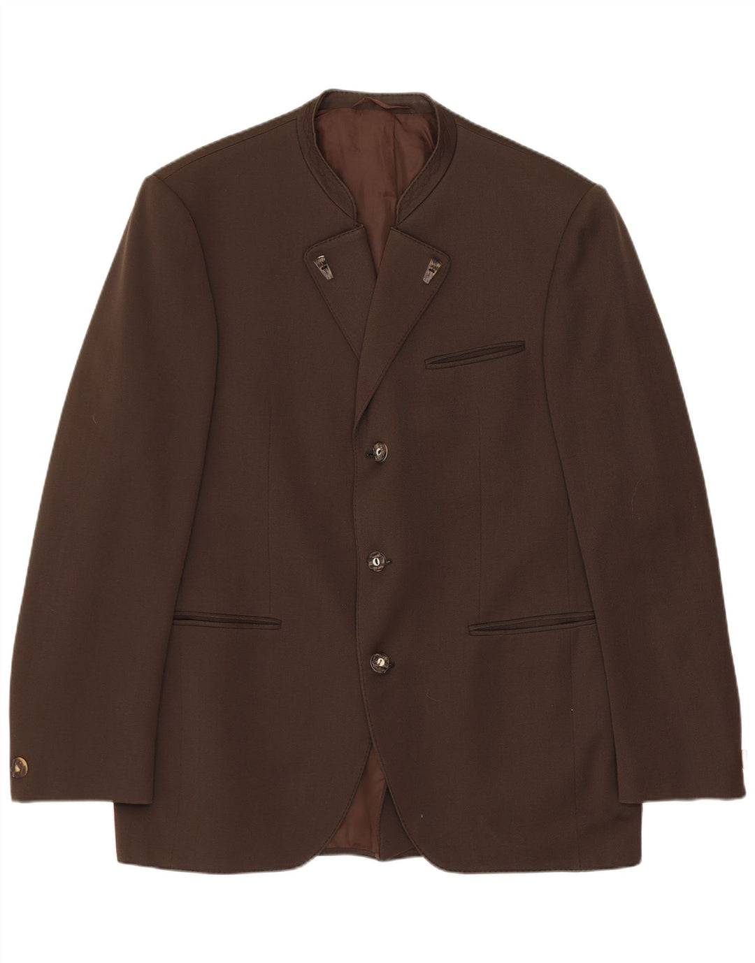 Vintage Herren 3-Knopf-Blazerjacke UK 38 Mittelbraune Wolle