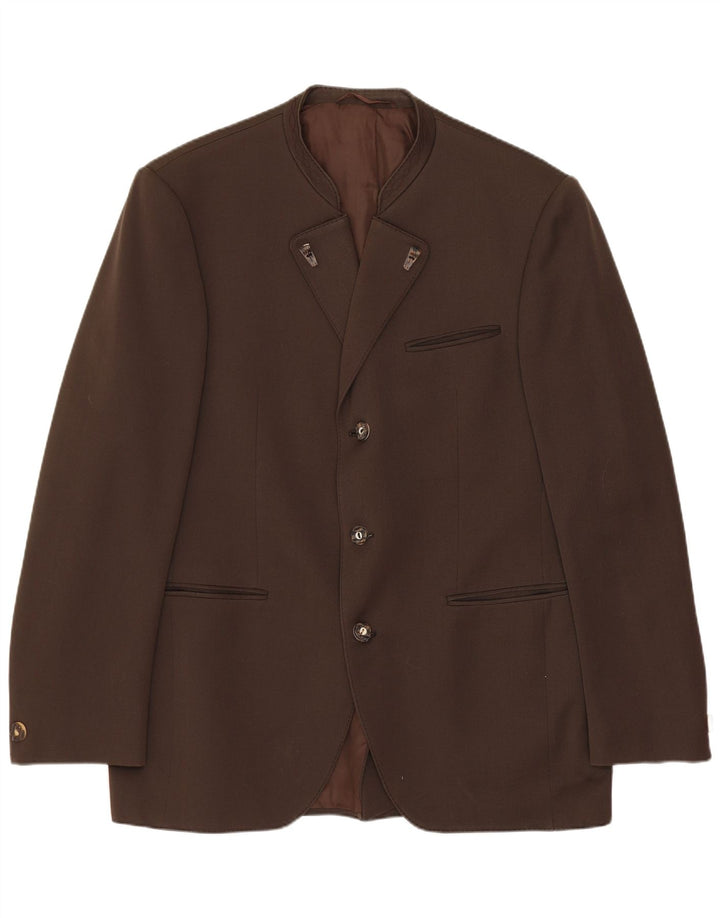 Vintage Herren 3-Knopf-Blazerjacke UK 38 Mittelbraune Wolle