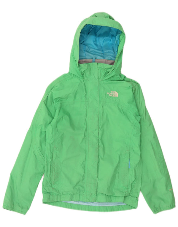 The North Face Mädchen-Regenjacke mit Kapuze, 10–11 Jahre, mittelgrünes Nylon