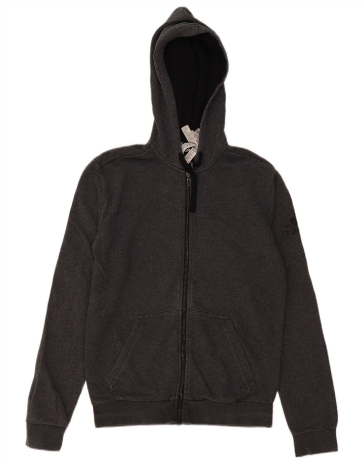 Adidas Herren Zip Hoodie Pullover Kleine graue Baumwolle