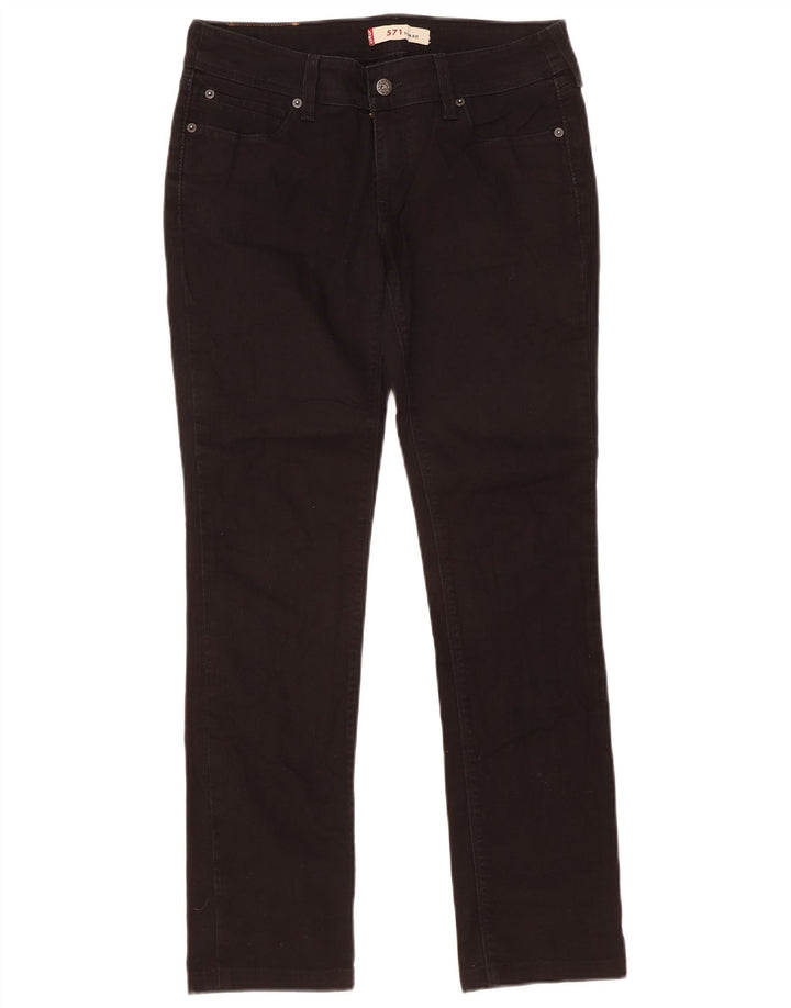 Levi's Damen 571 Slim Jeans W32 L30 Schwarze Baumwolle