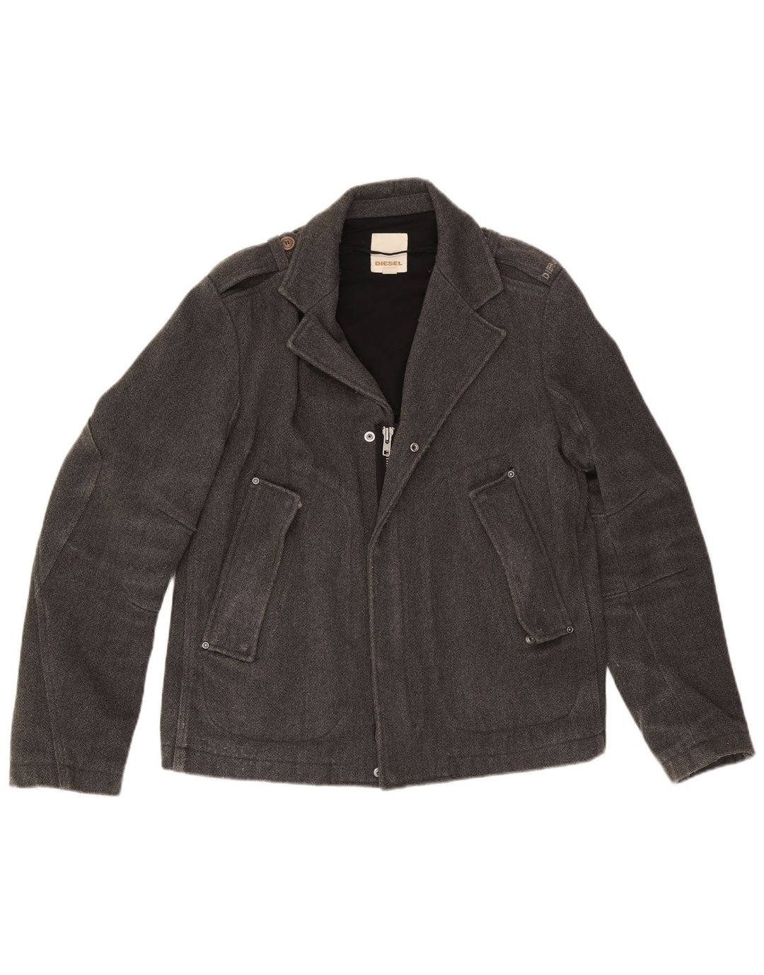 Diesel Herren Militärjacke UK 42 XL Grau Polyester