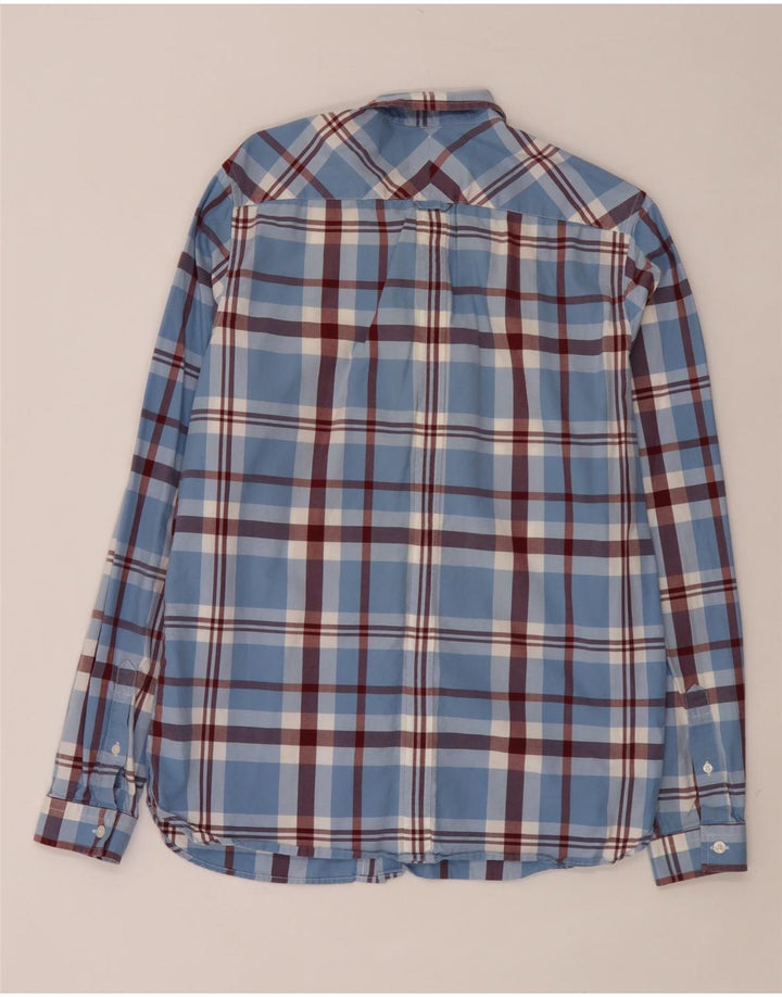 Fred Perry Herrenhemd aus mittelblau karierter Baumwolle