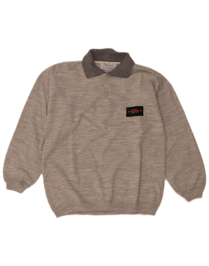 Jack Daniels Herren-Sweatshirt mit Rollkragen, Mittelgrau meliert