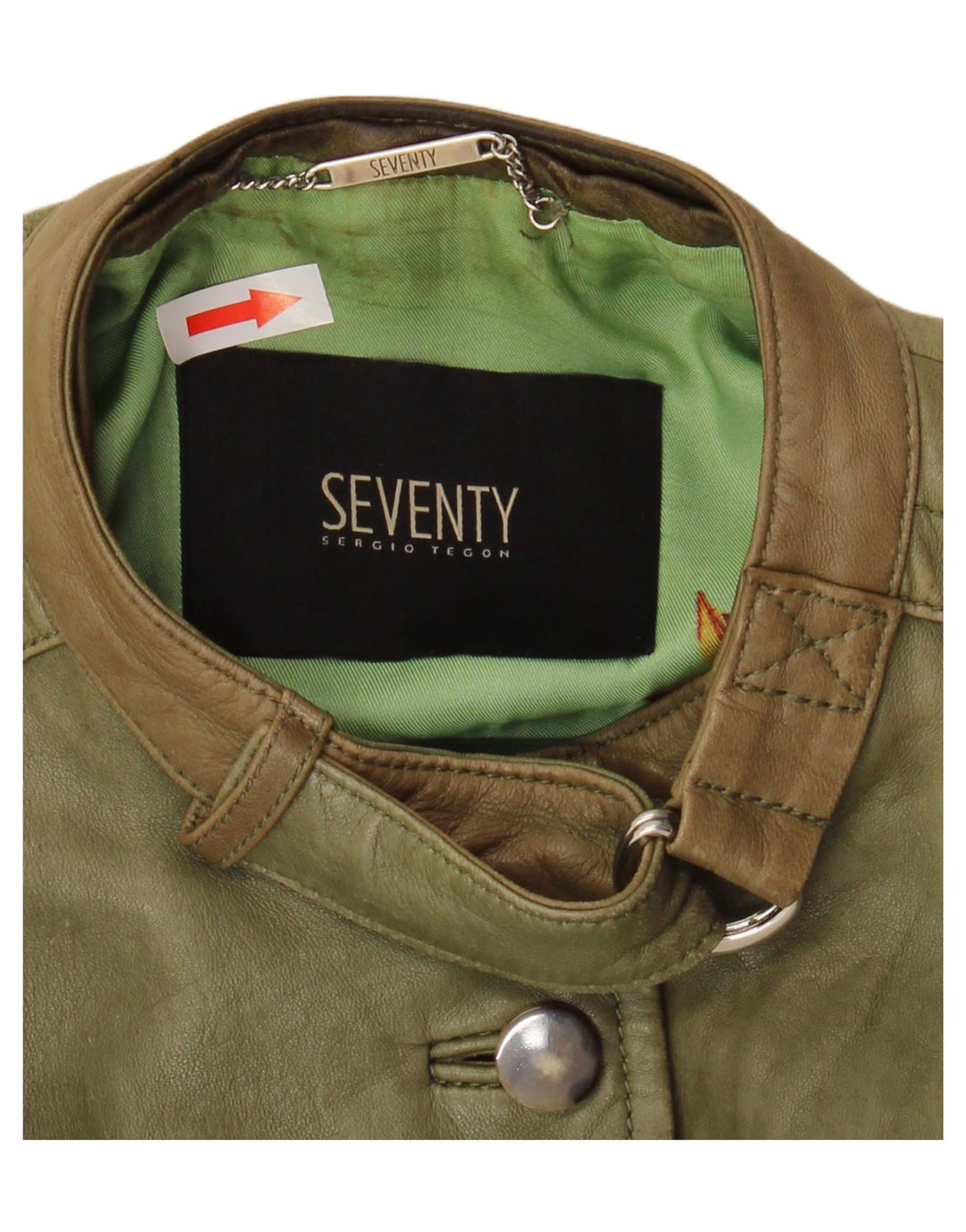 Seventy Damen Lederjacke IT 42 Mittelgrünes Leder