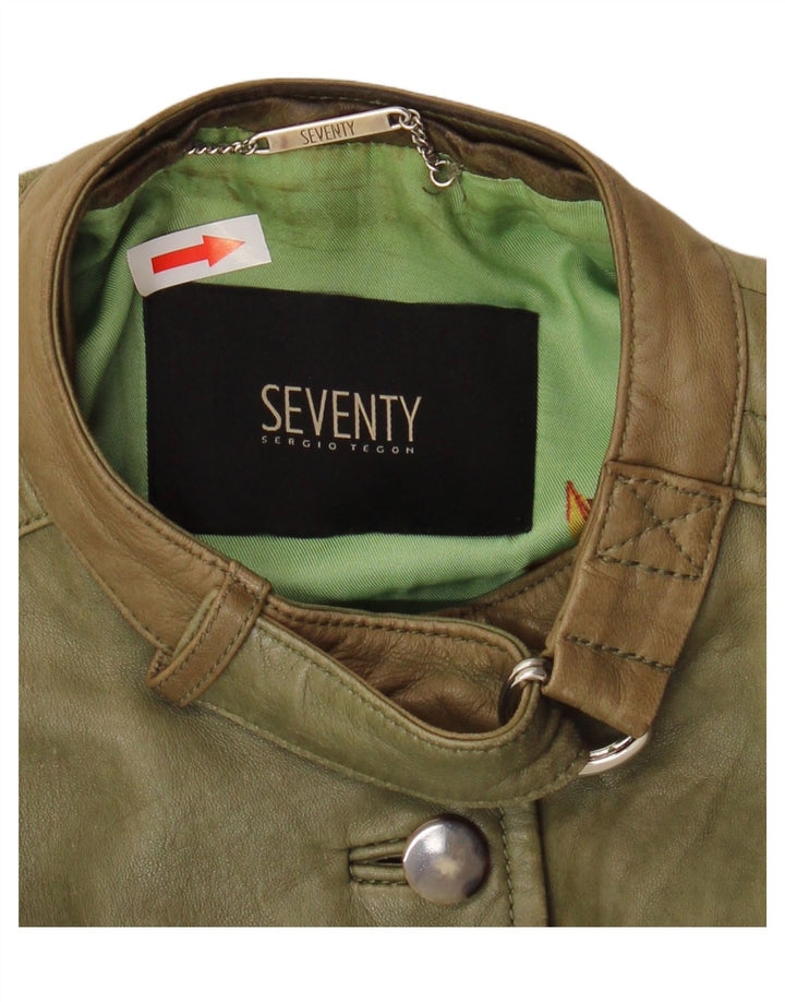 Seventy Damen Lederjacke IT 42 Mittelgrünes Leder