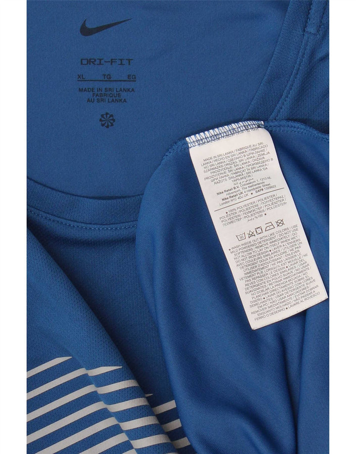 Nike Herren Dri Fit Graphic T-Shirt Top XL Blau Polyester