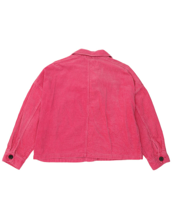 Zara Damen Übergroße Cordjacke UK 16 Große rosa Baumwolle