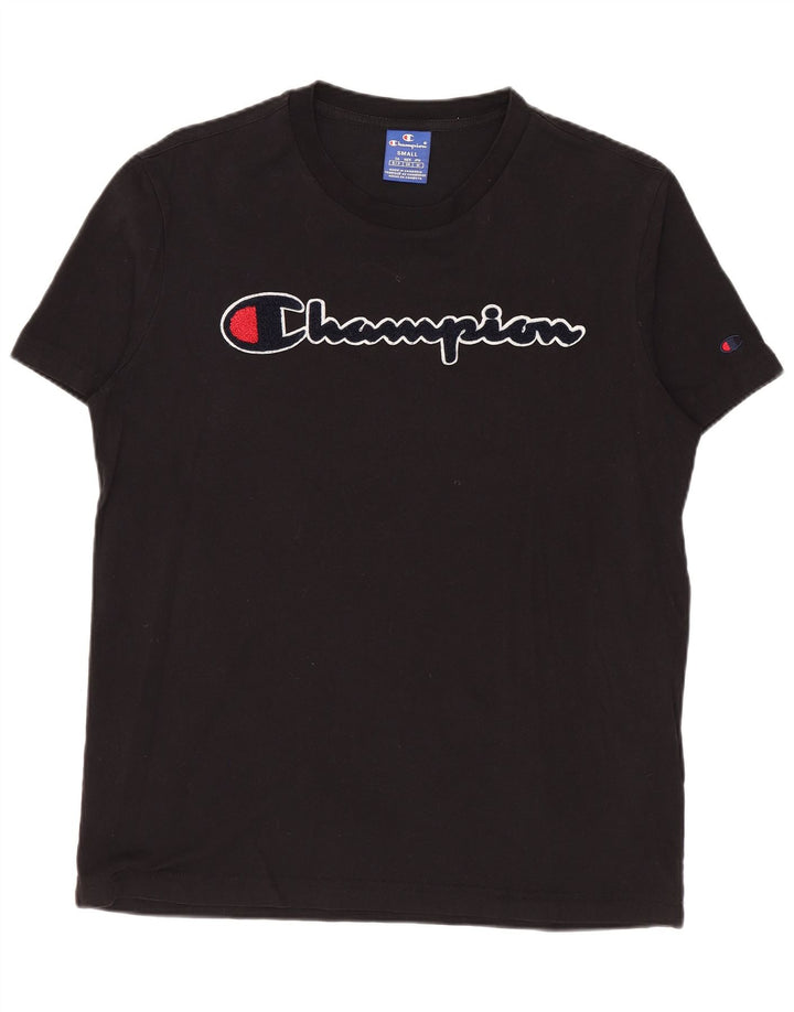 Champion Herren-T-Shirt mit Grafik, Größe S, schwarze Baumwolle