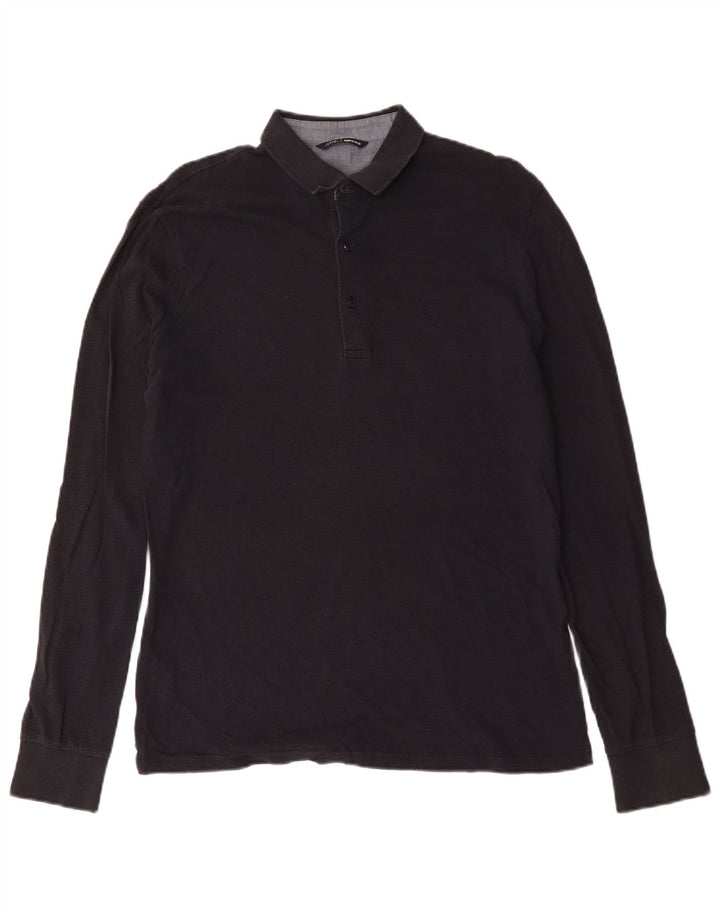 Gas Herren Langarm-Poloshirt XL Marineblau