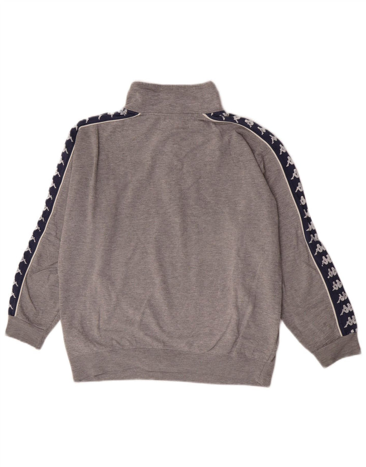 Kappa Damen Grafik-Sweatshirt-Pullover UK 14 Mittelgrauer Farbblock