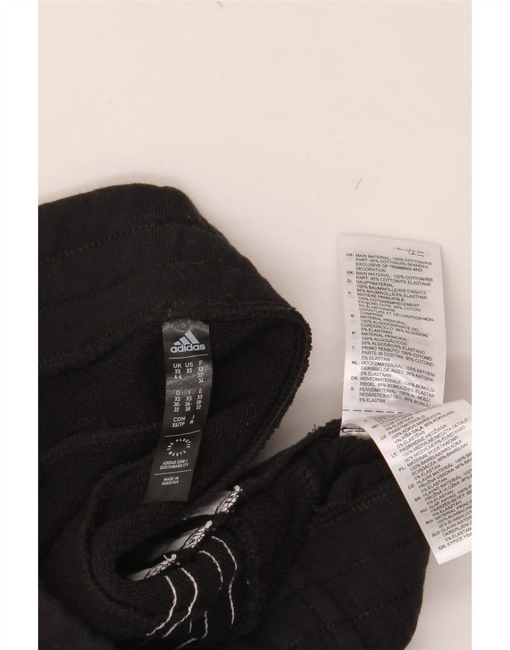ADIDAS Damen Trainingshose Jogger UK 4/6 XS Schwarz Baumwolle
