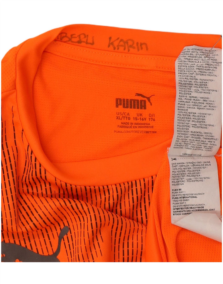 Puma T-Shirt für Jungen, 15–16 Jahre, XL, orange, geometrisch, Polyester