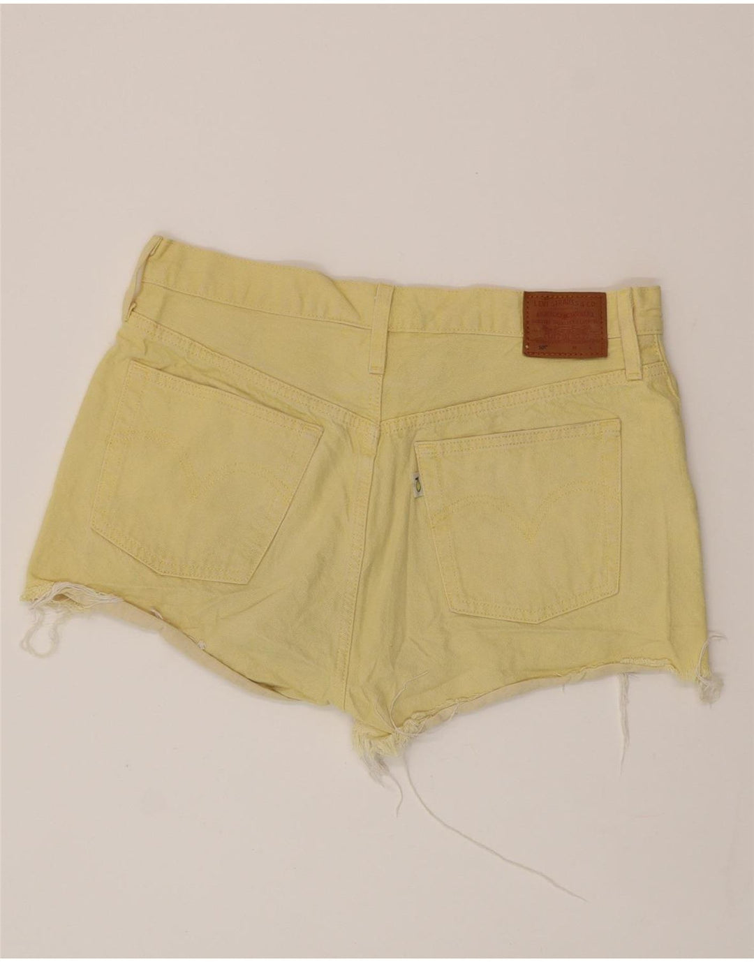 LEVI'S Damen 501 Jeansshorts W32 Große gelbe Baumwolle
