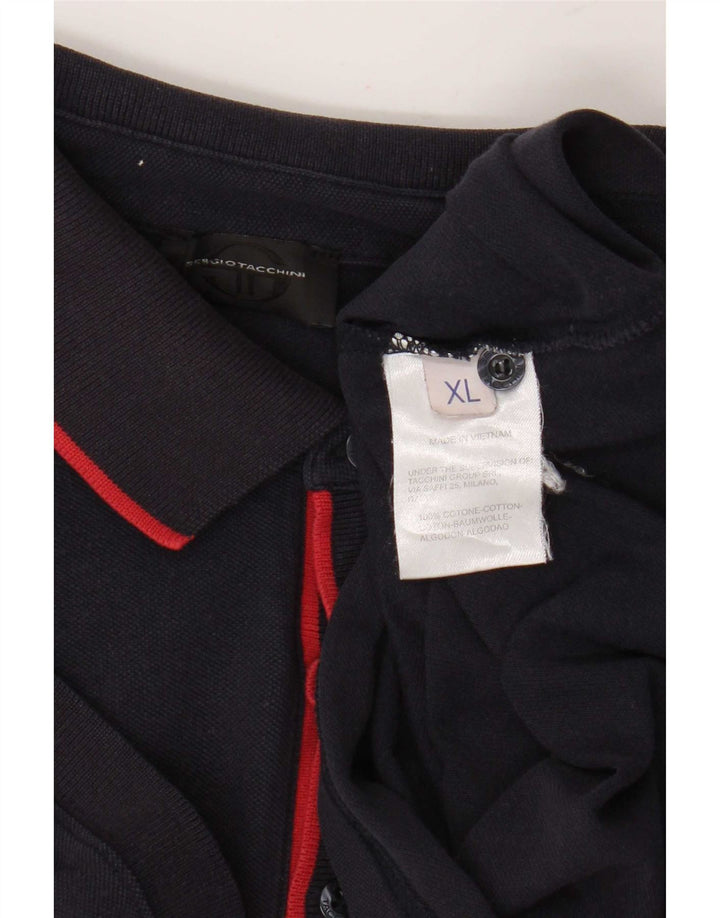Sergio Tacchini Herren Poloshirt XL Marineblau Baumwolle