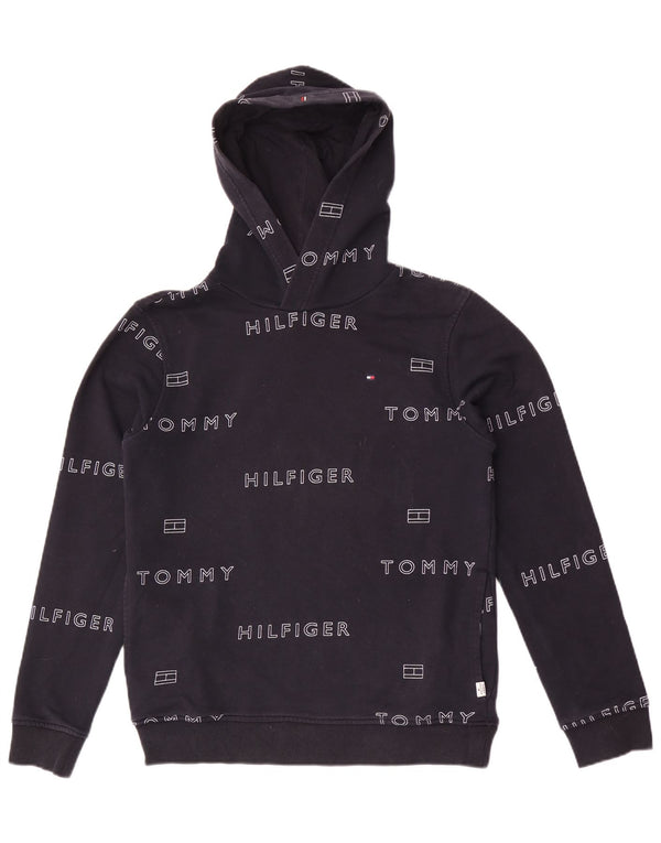 Tommy Hilfiger Kapuzenpullover mit Grafik für Jungen, 15–16 Jahre, marineblaue Baumwolle