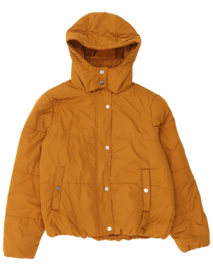 Marks & Spencer Wattierte Damenjacke mit Kapuze, UK 12, Mittelgelb, Polyester