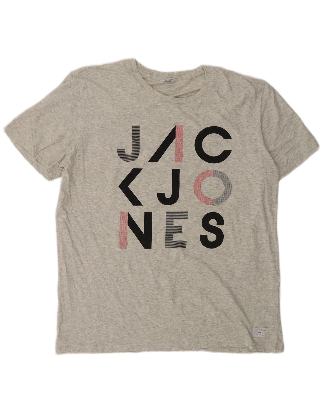 Jack & Jones Herren Grafik T-Shirt Top 2XL Grau Baumwolle