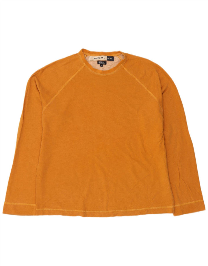 STEFANEL Herren Sweatshirt Pullover XL Orange Baumwolle