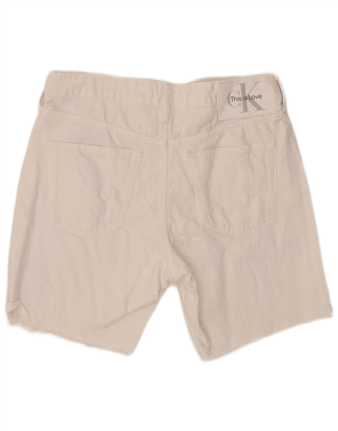 CALVIN KLEIN Herren Graphic Denim Shorts W31 Mittelweiße Baumwolle