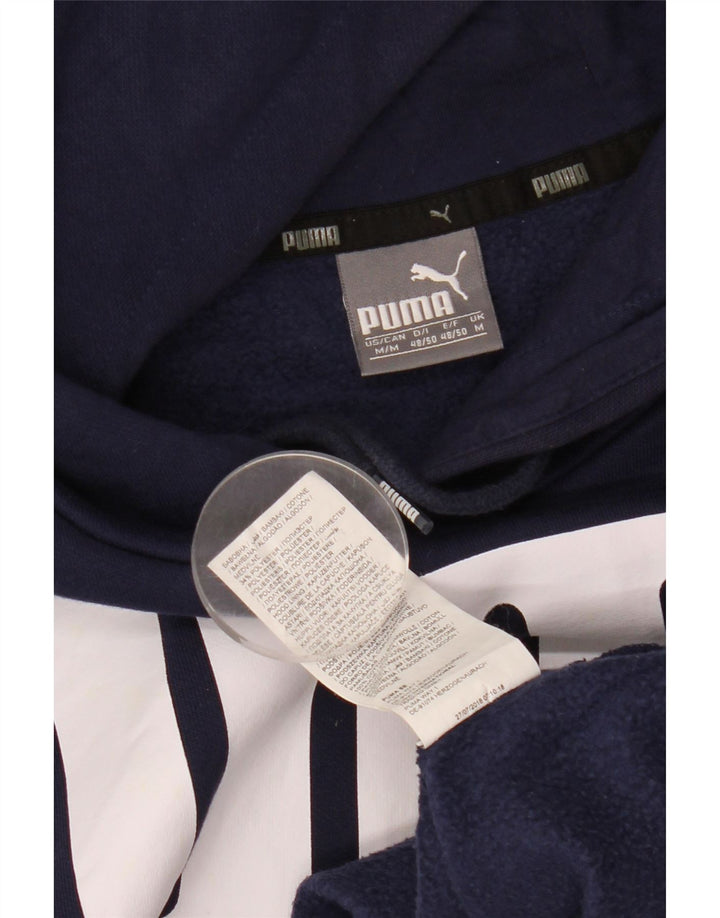 Puma Herren Grafik-Hoodie-Pullover aus Baumwolle in mittlerem Marineblau