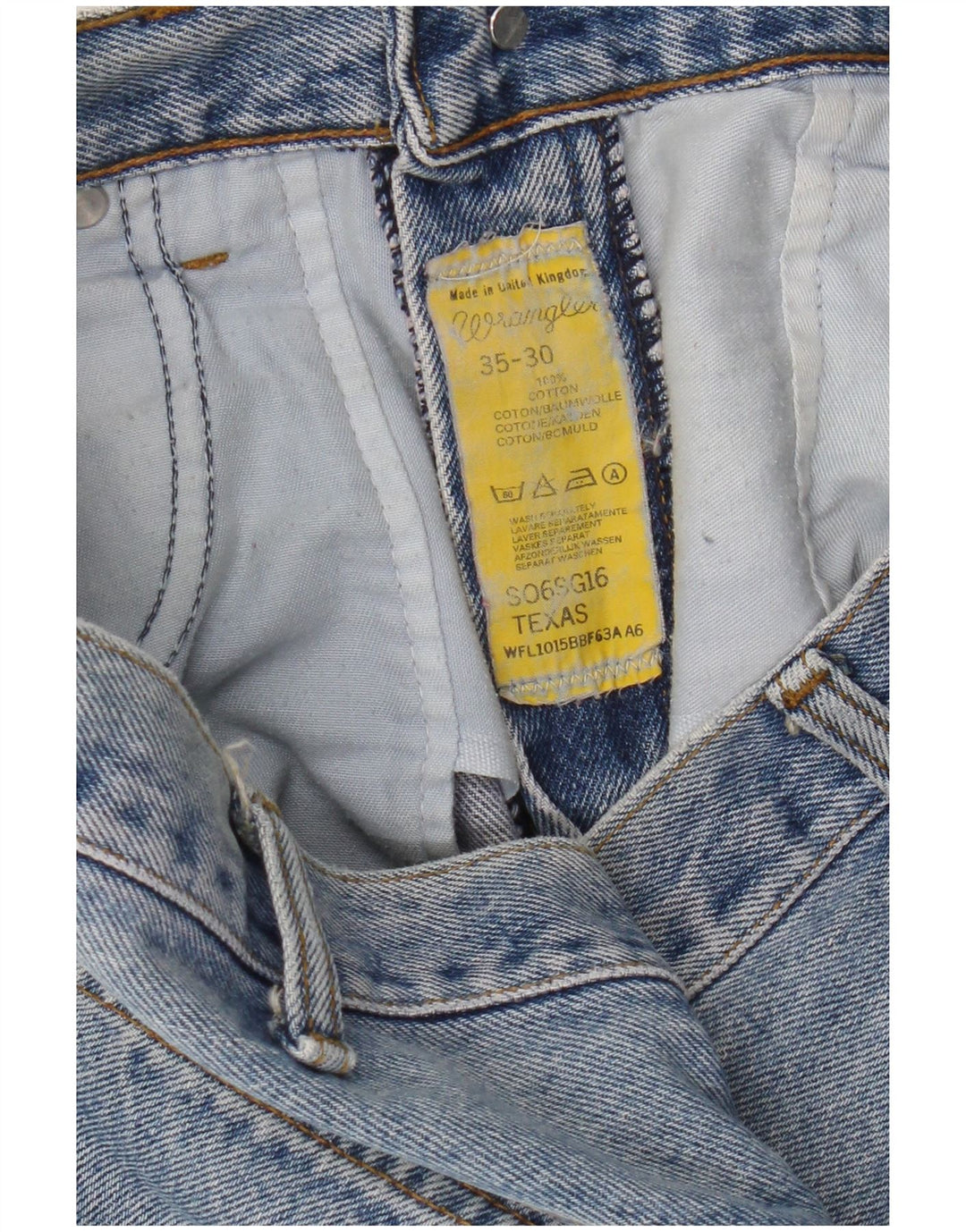 Wrangler Herren Texas Straight Jeans W35 L27 Blaue Baumwolle