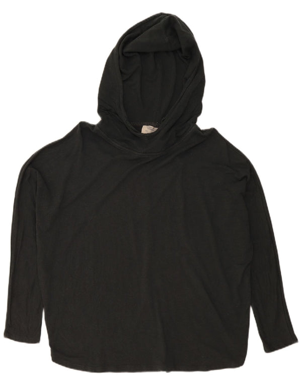 Zara Damen-Oberteil mit Kapuze, übergroß, langärmlig, UK 10, Größe S, Schwarz