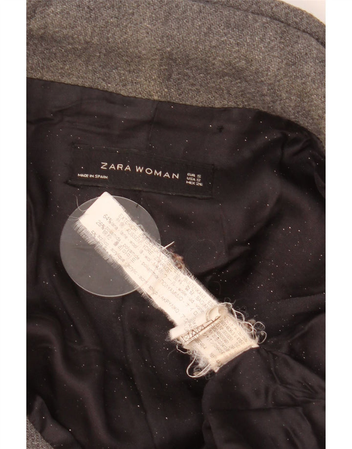 Zara Damen Übergroßer Mantel UK 10 Small Graue Wolle