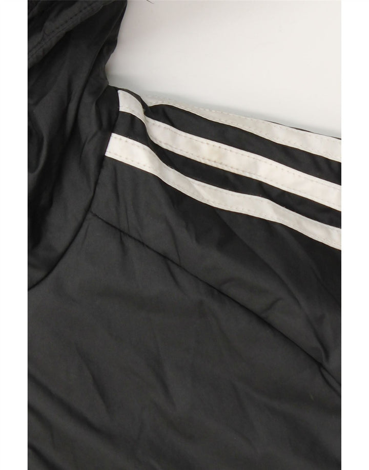 Adidas Jungen wattierte Jacke mit Kapuze, 11–12 Jahre, schwarzes Polyester