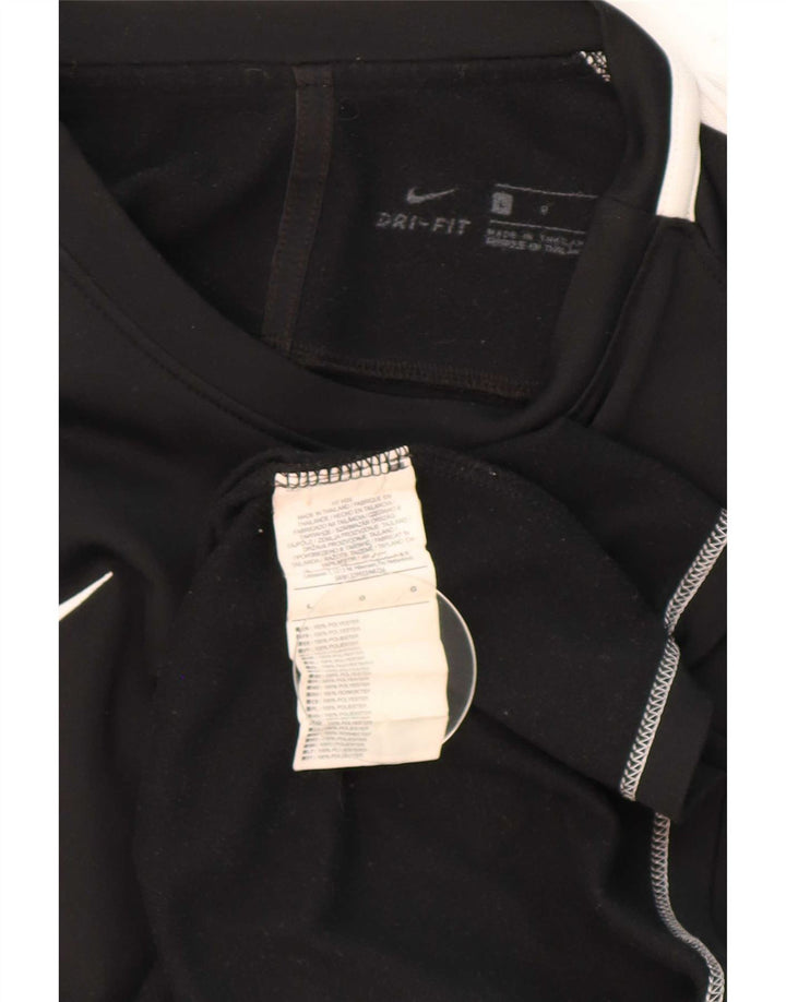 Nike Herren-Dri-Fit-Oberteil, langärmelig, groß, schwarzes Farbblock-Polyester