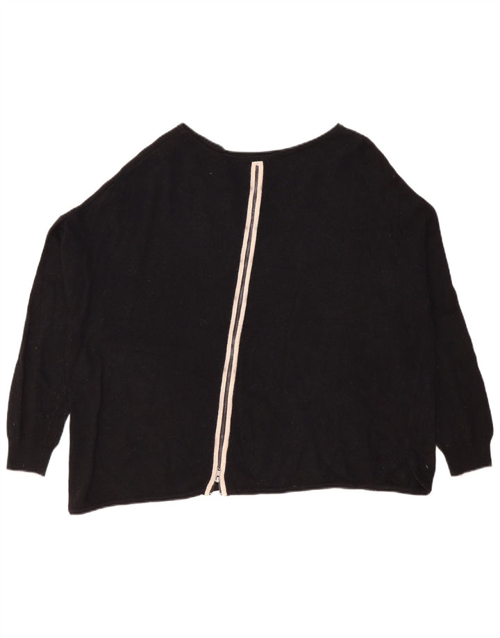 MINT VELVET Damen-Pullover mit abstraktem Muster und U-Boot-Ausschnitt, Gr. 10, Small Bl