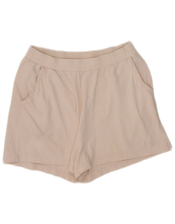 Stussy Damen Sportshorts UK 14 Large Off White Cotton