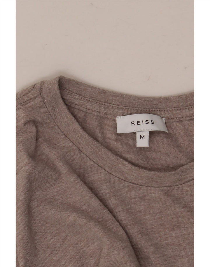 Reiss Herren T-Shirt Top Mittelbraun meliert